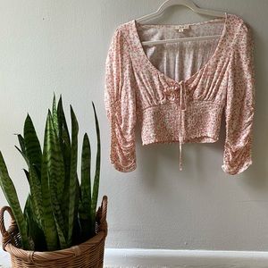 LA Hearts Smocked Floral Top